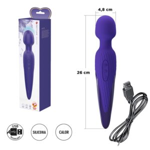 Masajeador "Micrófono",  vibrador con efecto calor y carga USB