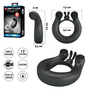 Dahlia: Anillo Vibrador Doble Motor con 12 Modos