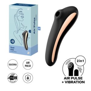Dual Kiss Black Succionador de Clítoris y vibrador.