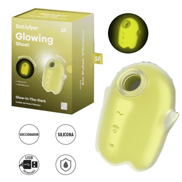 Glowing Ghost de Satisfyer, succionador con brillo en la oscuridad.